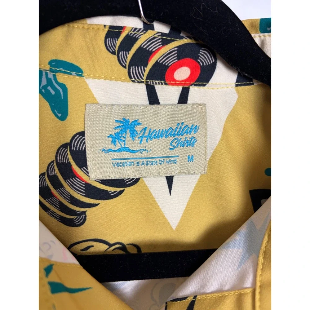 Royaura Bowling Graphic Retro Short Sleeve Button Down Shirt Size M